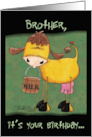 Brother’s Birthday Happy Birthday Milk Cow card