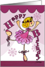 Happy Birthday Whimsical Blonde Haired Ballet Dancer card