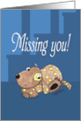 Missing You Lonely Spot Sad Spotted Dog card