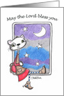 Happy Birthday-Desires of the Heart-Cat Gazes at Nighttime Sky card