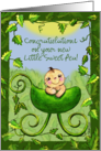 Congratulations on New Baby Pea Pod Stroller with Baby card