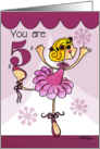 Happy 5th Birthday Blonde Ballet Dancer card