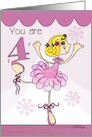 Happy 4th Birthday-Blonde Ballet Dancer card