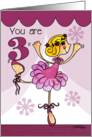 Happy 3rd Birthday Blonde Ballet Dancer card