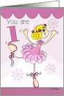 Happy 1st Birthday-Blonde Ballet Dancer card