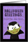 Halloween Greetings Dracula Vampire with Sweet Tooth card