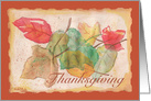 Happy Thanksgiving, Watercolor, Autumn Leaves card