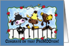 Three Cows Mooing Congratulations on Job Promotion card