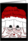 Merry Christmas- Santa and Candy Canes Stuck in Beard card