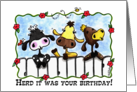Happy Birthday Three Cows Mooing card