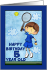 Happy 5th Birthday for Boy Tennis Player card