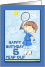 Tennis Player- 5th Birthday for Boy card
