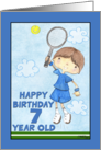 Tennis Player- 7th Birthday for Boy card