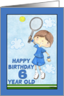 Tennis Player- 6th Birthday for Boy card