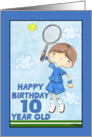 Tennis Player- 10th Birthday for Boy card