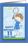 Tennis Player- 11th Birthday for Boy card