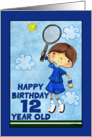 Tennis Player 12th Birthday for Boy card