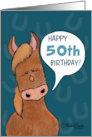 50th Birthday Talking Horse card