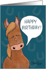 Happy Birthday Talking Horse card