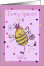 Happy Birthday for Wife Queen Bee card