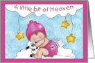 Baby Adoption Announcement Girl A Little Bit of Heaven card