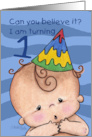 Birthday Invitation 1st Birthday for Baby Boy Can you Believe It card