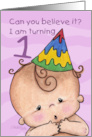 Birthday Invitation 1st Birthday for Baby Girl Can you Believe it card