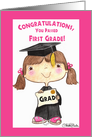 Congratulations Little 1st Grade Graduate Girl card