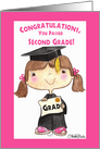 Congratulations Little 2nd Grade Graduate Girl card