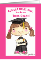 Congratulations Little 3rd Grade Graduate Girl card