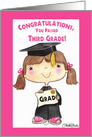 Congratulations Little 3rd Grade Graduate Girl card