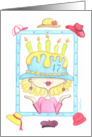 Lady in Birthday Hat 17th Birthday card