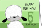 Cute Sheep Happy 5th Birthday card