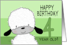 Cute Sheep Happy 4th Birthday card