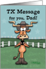 TX Message Longhorn- Birthday for Dad card