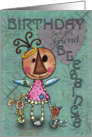 Primitive Angel and Animals- Birthday Blessings for Friend card