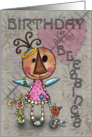 Primitive Angel and Animals- Birthday Blessings for Mom card