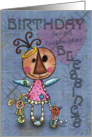Primitive Angel and Animals- Birthday Blessings for Goddaughter card