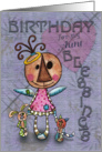 Primitive Angel and Animals- Birthday Blessings for Aunt card