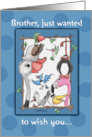 For Brother Happy Birthday Birds of a Feather card