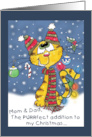 Merry Christmas for Mom and Dad Decorated Cat card