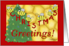 Honey Bees and Honey Comb Christmas Greetings card