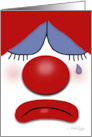 Sad Face Clown for Belated Birthday Wish card