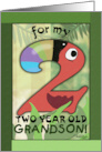 Happy Birthday 2 year old Grandson Number Two Shaped Toucan card