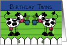 Happy Birthday to the Birthday Twins Coffee and Cream Cows card