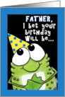 Happy Birthday for Father Party Frog card