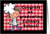 Congratulations for Culinary School Graduate,Fem Chef with Rolling Pin card