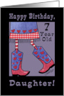 Happy 7th Birthday for Daughter Cowgirl card