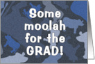 Money Card for Graduation Blue Cow Camouflage Pattern card