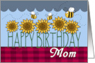 Happy Birthday for Mom Sunflowers and Bees card